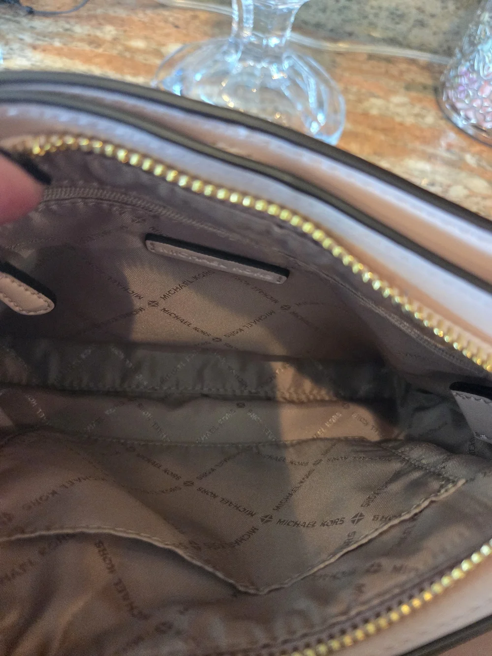 Michael Kors Signature Crossbody Bag in Cream And Beige - Picture 4 of 10